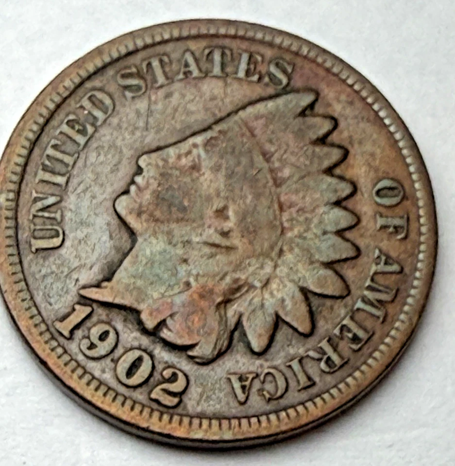 1902  Indian Head US 1c ~ Very Good / Fine? ~ Nice! ~ Y09 - Image 2 of 4