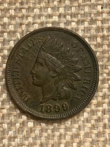 1899 Indian Head Cent AU Details Diamonds!