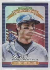 2020 Panini Donruss Diamond Kings Milestone Stat Line /650 Christian Yelich g1d