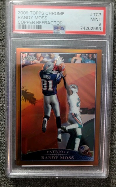 Randy Moss 2009 Topps Chrome #TC7 Copper Refractor #138/649 New England Patriots