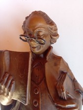 Holzfigur Der Bücherwurm nach Spitzweg   Nus...