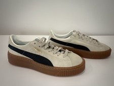 PUMA Women's Suede Platform Core 363559-01 Whisper White/Black New in Box