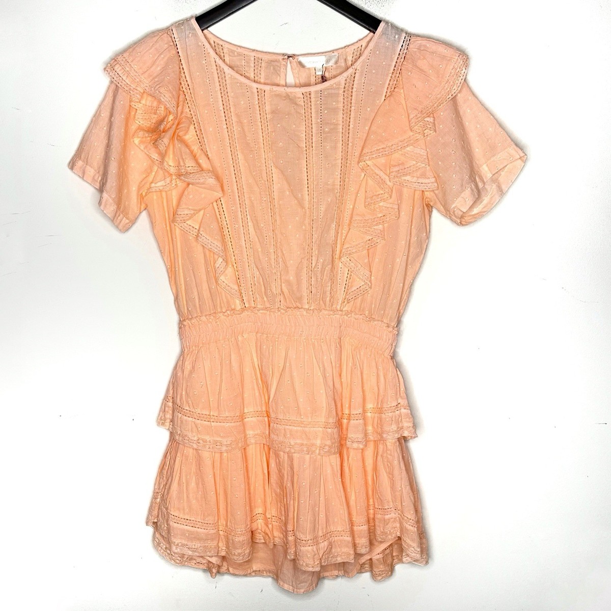 natasha cotton mini dress LoveShackFancy Natasha Short Sleeve Eyelet Mini Dress