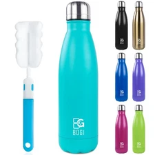 BOGI 17oz Insulated Water Bottle Double Wall Vacuum Stainless Steel Water Bot...