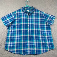 Sonoma Life Style Button Down Shirt Men's 4XB Blue Plaid Causal Formal