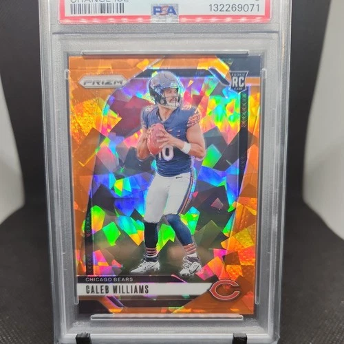 CALEB WILLIAMS 2024 PANINI PRIZM ROOKIE FOOTBALL ORANGE ICE RC PSA 9 #301