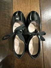 Little Toddler Girls Capezio Jr Tyette Black Tap Dance Shoes Sz N625C 2M