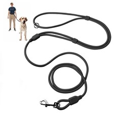 L Black Heavy Duty Hands Free Dog Leash Adjustable Crossbody Waist Leash