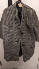 50’s Vintage Grey And Black Overcoat by Hart, Schaffner & Marx Unisex 41 Atomic 