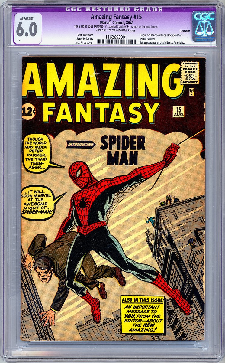 【激レア】Amazing Fantasy #15 Facsimile CGC AMAZING FANTASY #15 CGC 6.0 *SIGNED BY STAN LEE* VERY FIRST