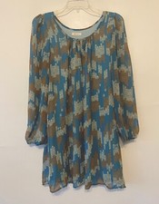 Everly Dress Womens Small Cottagecore Boho Lined Long Sleeves Shift Knee Length
