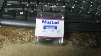 Mustad straight hooks, nip, 50 ct, size 8, bronze, free shipping