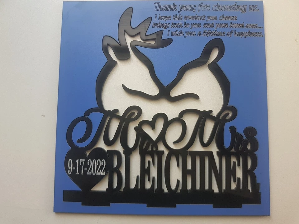 Buck and Doe CakeTopper, adorno de pastel de boda personalizado Foto 2 de 4