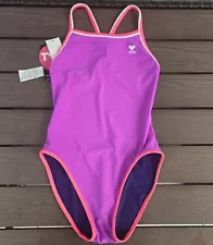 TYR Swimsuit Women Pink/navy Hydra Span Reversible Diamond Fit Sz XS  New