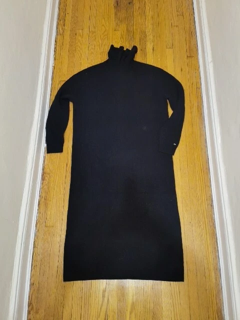 NEW TOMMY HILFIGER Wool Cashmere Turtle Neck Dress Black Size M $200 - Image 4 of 4