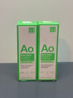 2x Dr. Botanicals Aloe Vera Superfood Eye Serum 15 ml/ 0.51 fl oz 5/25 NIB
