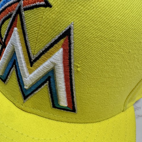 Miami Marlins New Era Fitted Hat 7 3/8 ASG 2017 Patch MLB 59Fifty Bright Yellow - Picture 9 of 13