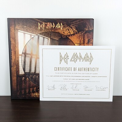 Def Leppard DRASTIC SYMPHONIES Picture Disc LE 3000 2LP Vinyl with SIGNED COA