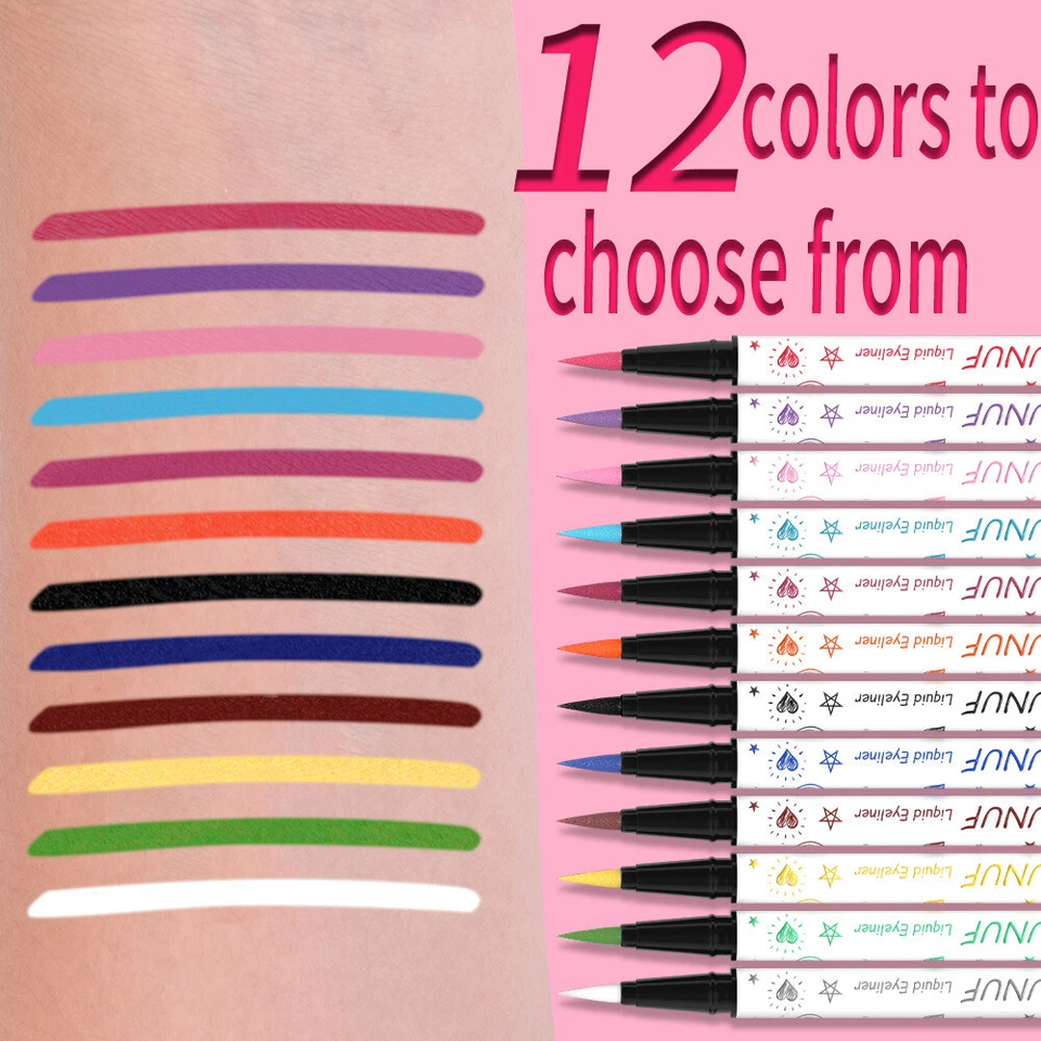 Christmas Special 12-Color Liquid Eyeliner - Waterproof,Quick-Dry,Smudge-Proof - Image 2 of 4