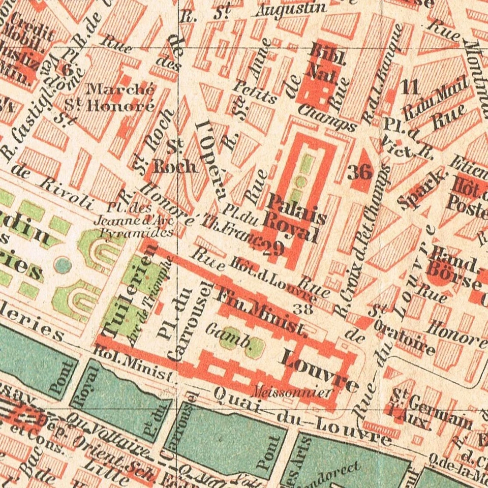 PARIS  Original map Antique  plan DATED  1897  FRANCE République française - Image 3 of 4