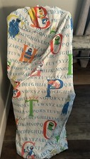 Vintage Sesame Street ABC Alphabet Twin Cotton Sheet Set Flat Fitted No Pillow