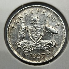 1927 Threepence Coin - Extremely Fine Lustre - George V Silver Predecimal