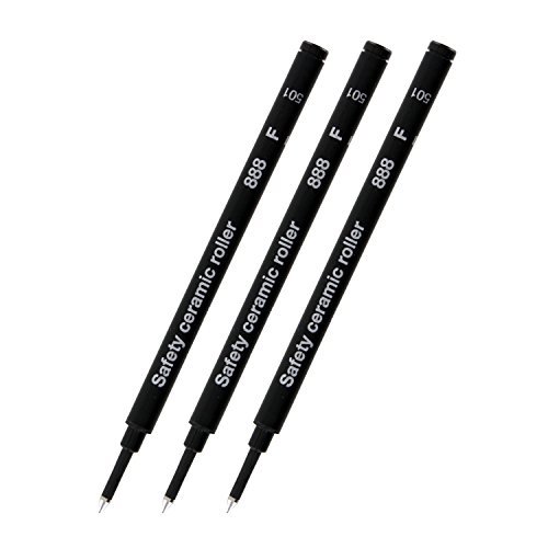 Schmidt 888 Safety Ceramic Rollerball Pen Refill, Fine Black Ink
