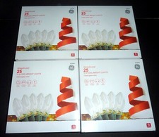 NEW GE Set 25 C-9 Cool Bright Classic Lights Clear/Green Wire 16 ft 4 Boxes 