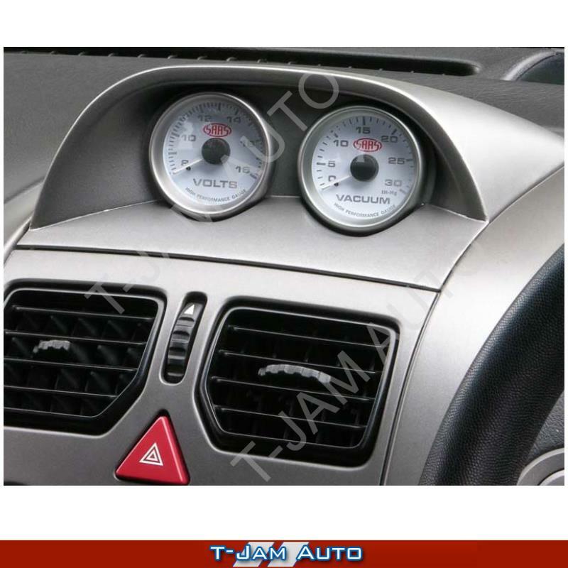 Gauge Pod for Commodore VY VZ Grey + Oil Press + Volt White AT Gauges