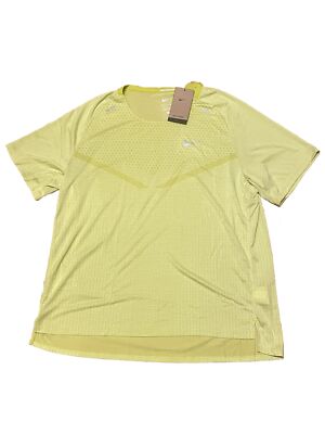 Nike Dri-FIT ADV Run Division Tech Knit Running Shirt Yellow DM4753-308 Sz Large
