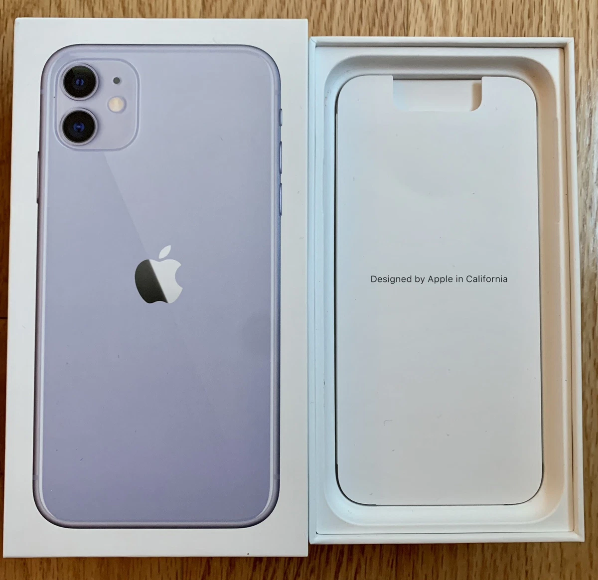 Apple iPhone 11 64gb Purple EMPTY BOX w/ Booklet, Stickers, SIM