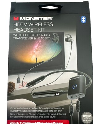 Monster HDTV Wireless Headset Kit With Bluetooth Audio Transceiver