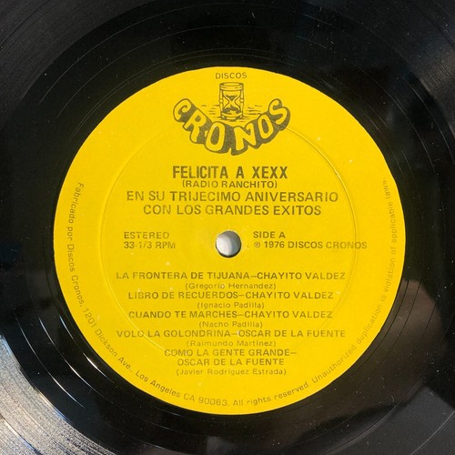 DISCOS CRONOS 1976 Compilation Feliz Aniversario LP Vinyl Record ranchera NM- - Picture 3 of 6