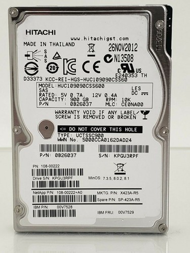 Disco duro 0B26037 P/N HITACHI 900 GB 10 K RPM 6 Gb/s 2,5" SAS HDD - Imagen 3 de 6