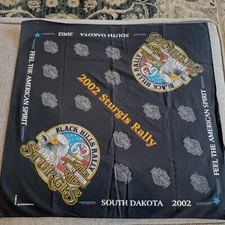 Sturgis Biker Rally Bandana Eagle Harley Davidson Dew Rag Handkerchief Vtg
