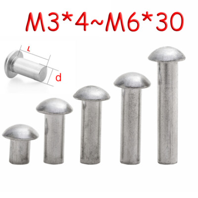 Half Round Head Aluminium Rivets Dome Head Solid Rivet GB867 3mm-4mm-5mm-6mm