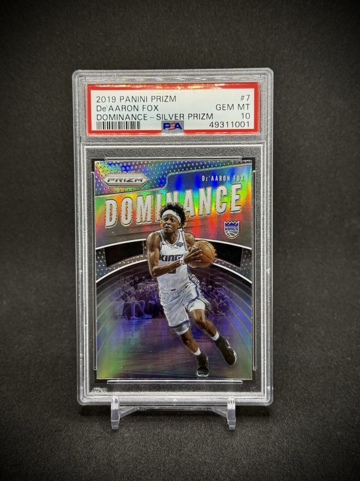 De'Aaron Fox 2019 Panini Prizm Dominance Silver Prizm PSA 10 KIngs