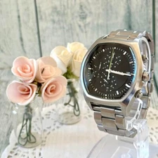 Paul Smith Tonneau Watch Black Tone Chronograph From Japan Check description