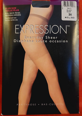 Vintage Pantyhose Expression Full Back Panel Color Black Queen Size 3 BQUE2
