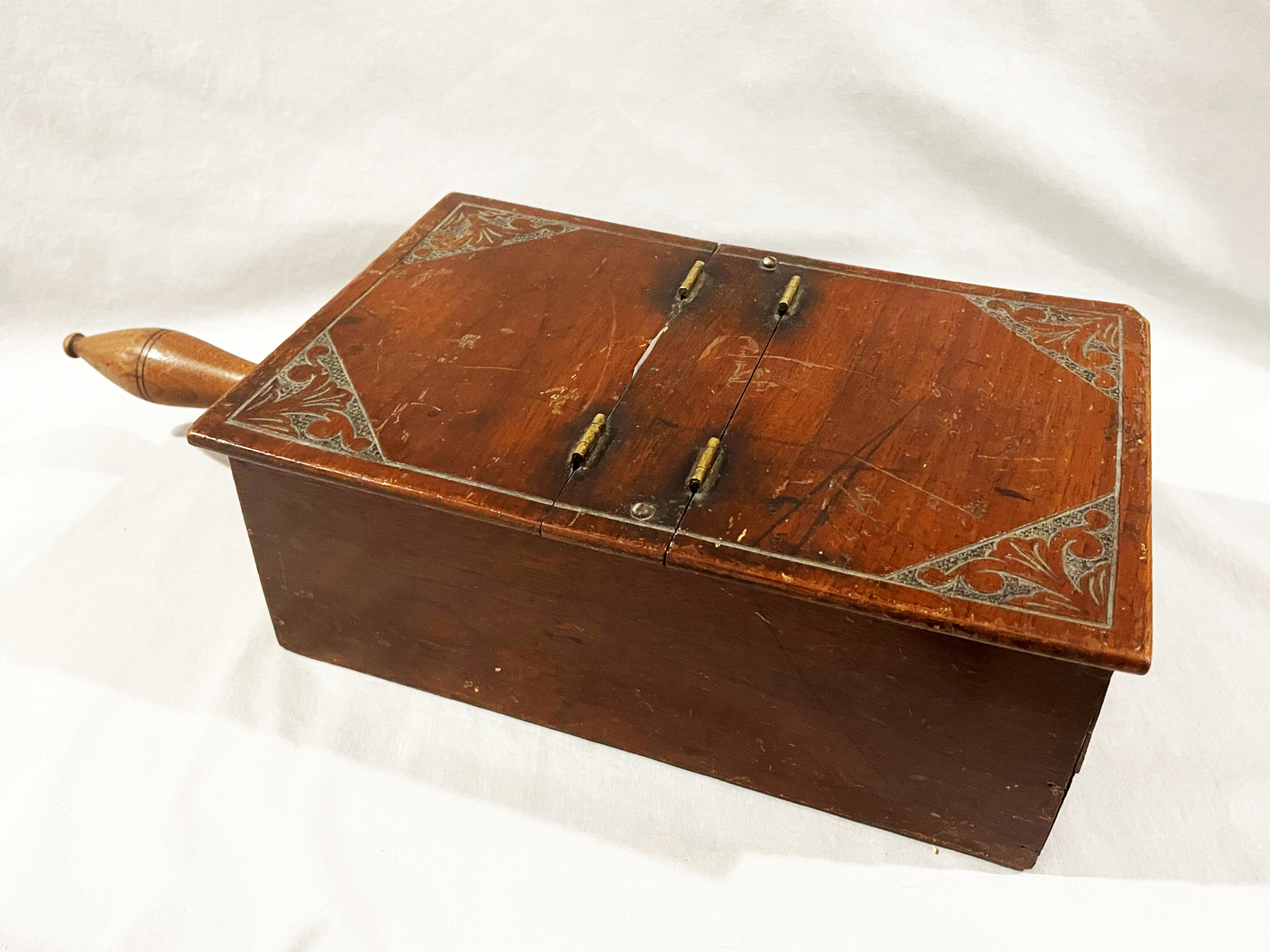 Antique WOOD BALLOT BOX FOR FRATERNAL VOTING - WITH MARBLES