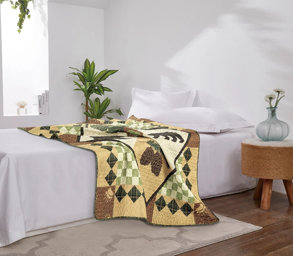 Virah Bella - Four Point Lodge - Lightweight Quilted Throw Blanket 50"x60" - Image 3 of 4