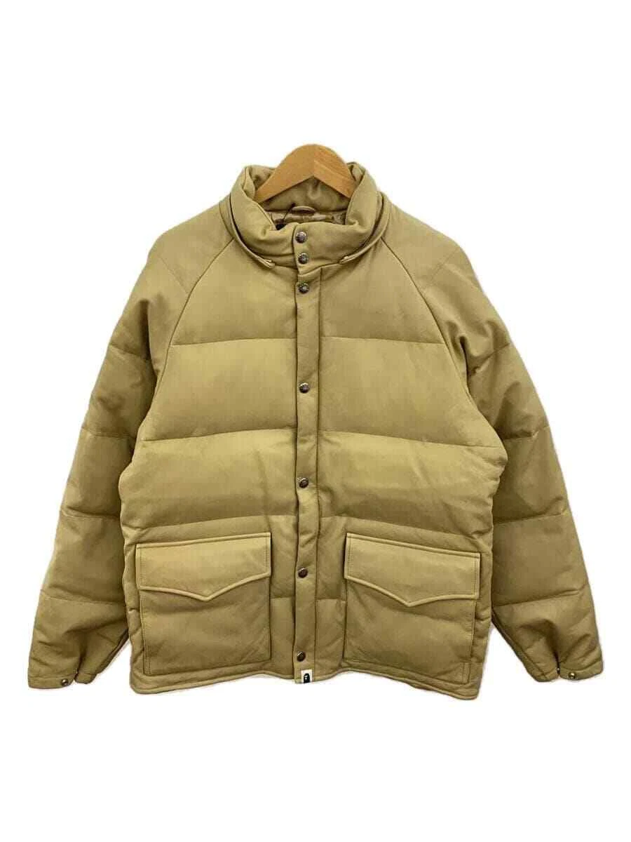 A BATHING APE (BAPE) Giacca A BATHING APE Zip Pelle Pelle Mucca Beige L Usata