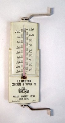 Lexington Concrete Metal Advertising Thermometer ~ Lexington, Ohio