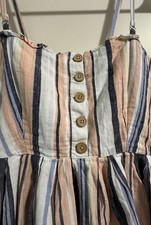 Free People Women’s Lilah Striped Pleated Midi Sundress With Smocking, Size M