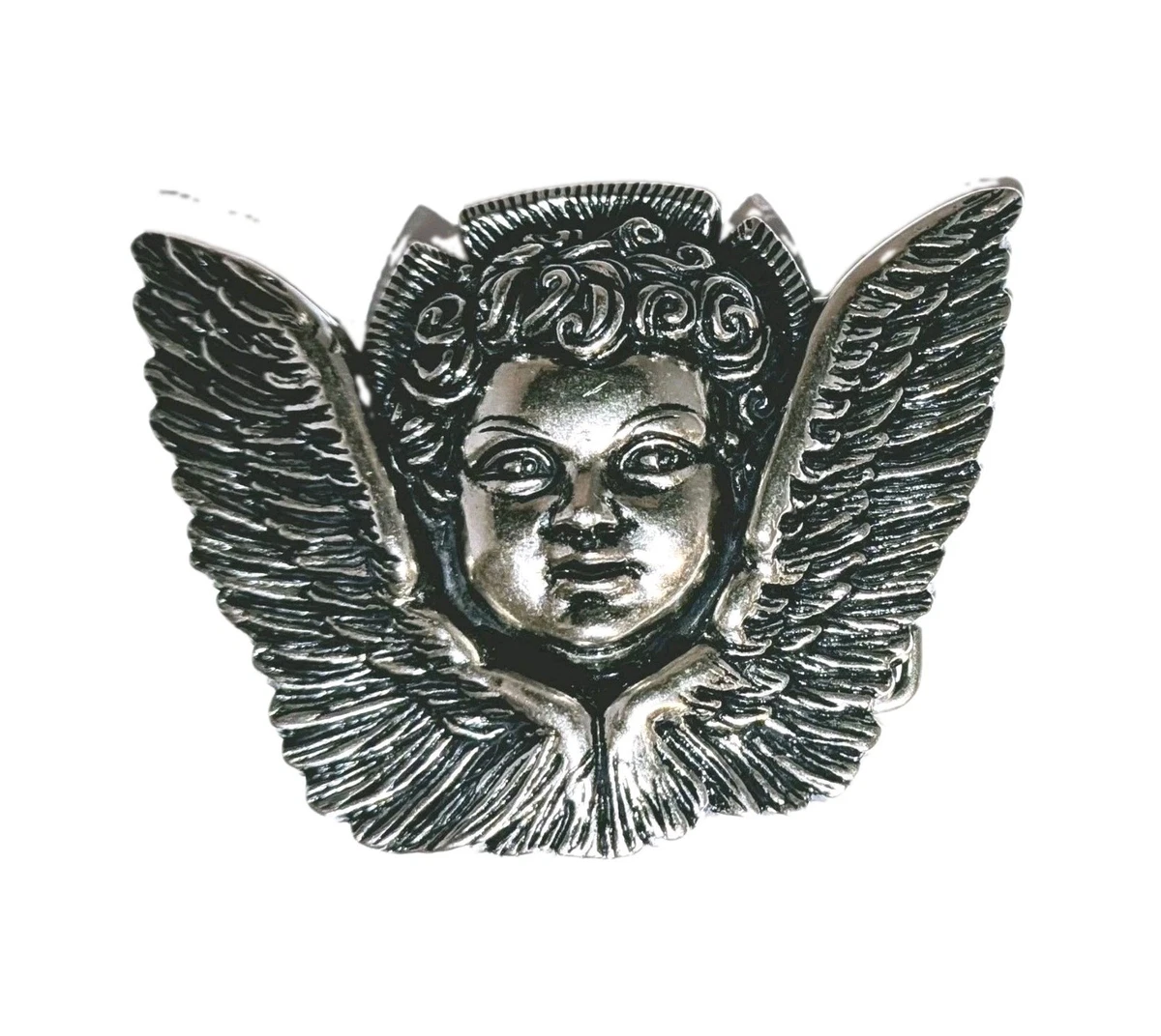 Vintage Italian Association Belt Buckle • 1970s Synek Cherub Angel Design • USA Belt Buckles I Found from the 70s and 80s - The other day i  main image 3