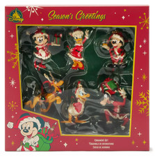 Disney Christmas Santa Mickey Mouse and Friends Holiday Ornament Set of 6 NIB