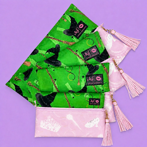Makeup Junkie's Wicked "Popular" cosmetic lay-flat bag (pick from 4 sizes)
