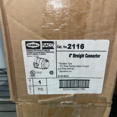 Hubbell RACO 2116   4  Straight Squeeze Connector