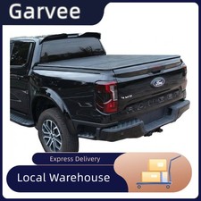 Hard Tri-fold Truck Bed Tonneau Cover 4.2ft Weatherproof Black Cover Fits 2005-