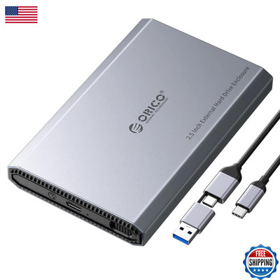 Orico Aluminum Usb C Hard Drive Enclosure For 2.5 Inch Sata Ssd/Hdd Usb 3.2 Gen